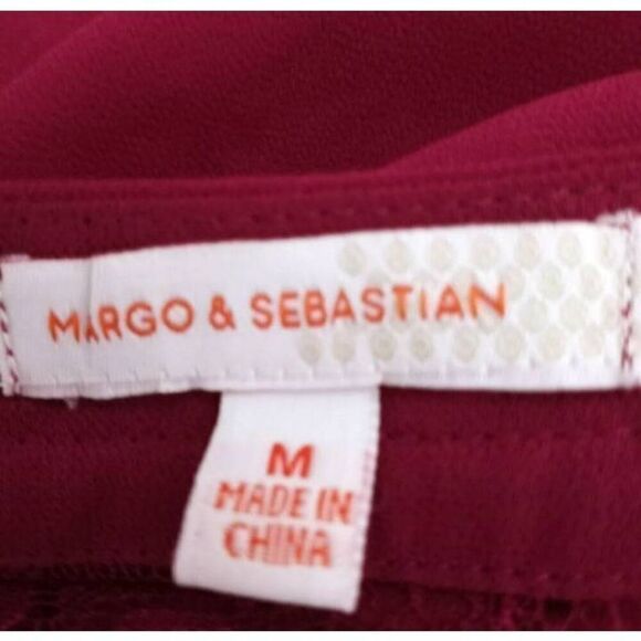 MARGO & SEBASTIAN FUCHSIA MINI SHIRT DRESS/TUNIC.  SHEER OUTER LAYER WITH CAMI U - Picture 5 of 7